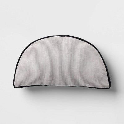 9" x 17" Half Moon Shaped Throw Pillow Gray - Room Essentials