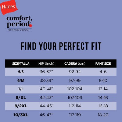Hanes Women's 3pk Comfort Active Thong Period Underwear - L