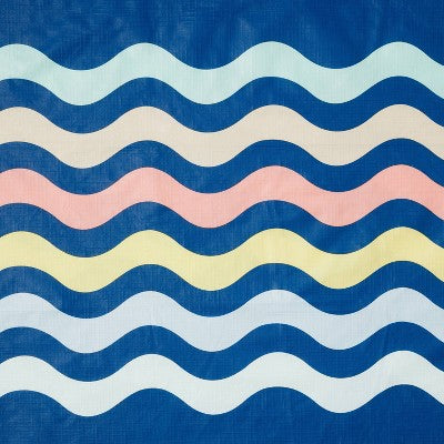 84"x60" Striped Tablecloth Navy - Sun Squad