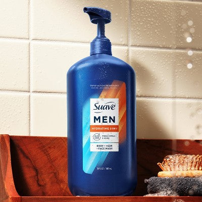 Suave Men 3-in-1 Hydrating Hair, Body & Face Wash - Citrus Musk - 30 fl oz