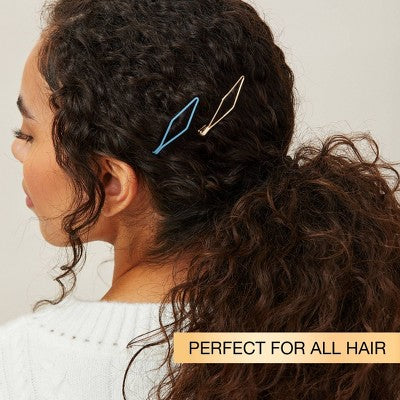 scunci No-Slip Grip Diamond Shaped Bobby Pins - Assorted Colors - 10pcs