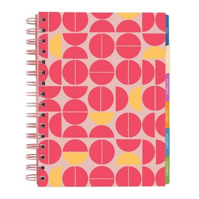 Erin Condren July 2025 - June 2026 Academic Planner A5 Colorblock Circles Coral