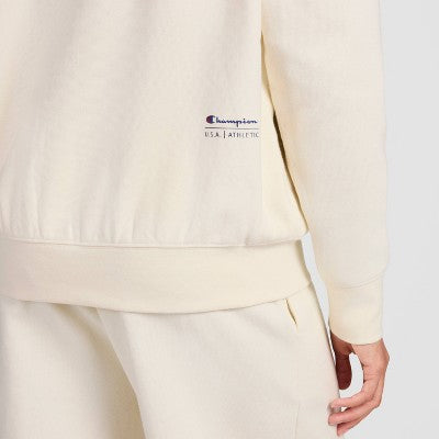 Champion Women's Fleece Crewneck Sweatshirt - Cream M