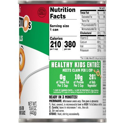 SpaghettiOs Canned Pasta with Meatballs - 15.6oz