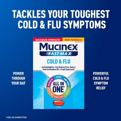 Mucinex Maximum Strength FAST-MAX Liquid Gels - Cold & Flu - 16ct