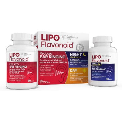 Lipo-Flavonoid Plus Day and Night Combo Kit Caplets for Tinnitus and Inner Ear Health Support, Daytime and Nighttime Formula, 90 Count