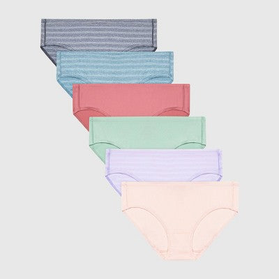 Hanes Girls' 6pk Microfiber Hipster Underwear - 6