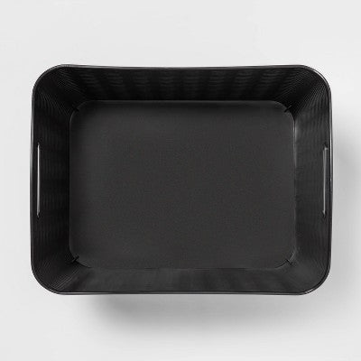 Wave XL Curved Storage Bin Black - Brightroom: Polypropylene, 26L Capacity, Fits 13" Cube System