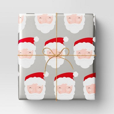 25 sq ft Santa Metallic Christmas Gift Wrap Silver - Wondershop (LOCAL PICKUP ONLY)