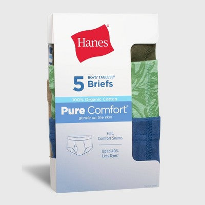 Hanes Boys' 5pk Pure Briefs - Colors May Vary XL