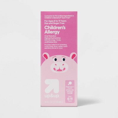 Children's Diphenhydramine Allergy Relief Liquid - Bubblegum - 4 fl oz - up&up