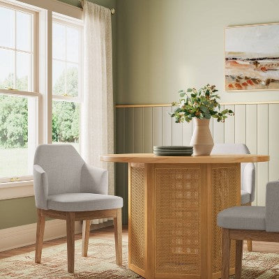 2pk Kinston Curved Back Upholstered Dining Chair Linen - Threshold (LOCAL PICKUP ONLY)