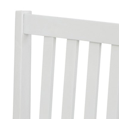 Buylateral Set of 4 Solid Wood Slat Back Dining Chairs White: Rubberwood, Mid-Century Modern, Armless (LOCAL PICKUP ONLY)
