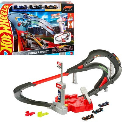 Hot Wheels Racing Formula 1 Sprint Race Circuit Track Set with 3 Die-Cast Toy Cars in 1:64 Scale