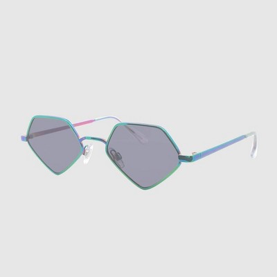 Women's Geometric Hexagon Metal Sunglasses - Wild Fable