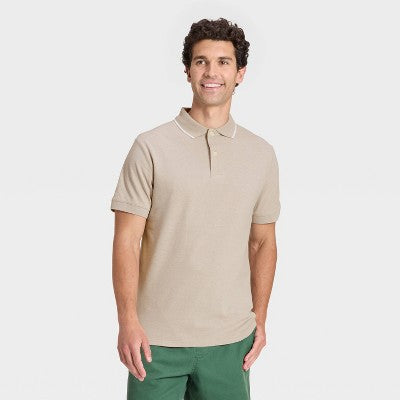Men's Every Wear Polo Shirt - Goodfellow & Co Khaki S