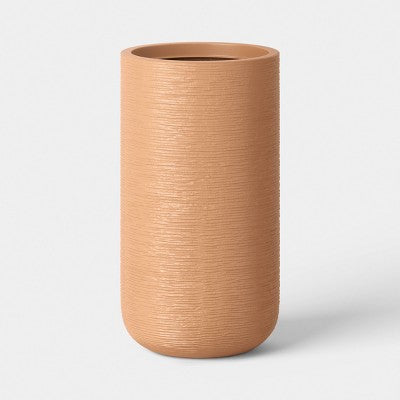 Fluted Outdoor Planter Terracotta Orange 12"x21" - Threshold