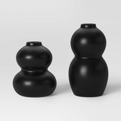 2pk Bud Vase Black - Room Essentials