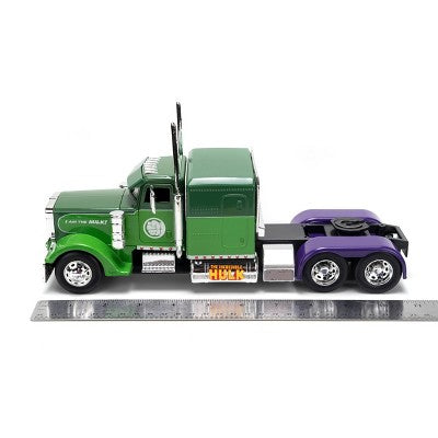 Hollywood Rides Marvel Hulk 1992 Peterbilt 379 Big Rig Diecast Vehicle - 1:24 Scale