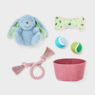 Gift Basket Dog Ball Plush Toy Set - 5pc - Boots & Barkley