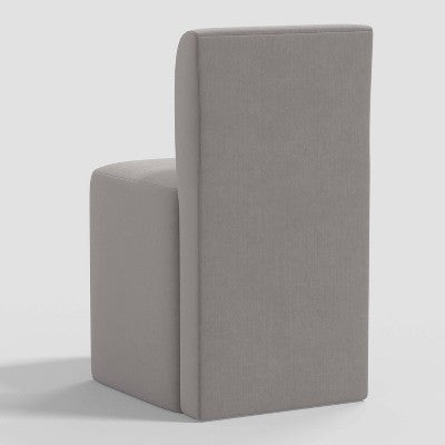Cora Dining Chair in Luxe Velvet Titan Steel - Threshold: Upholstered, Rubberwood Frame, Armless (LOCAL PICKUP ONLY)