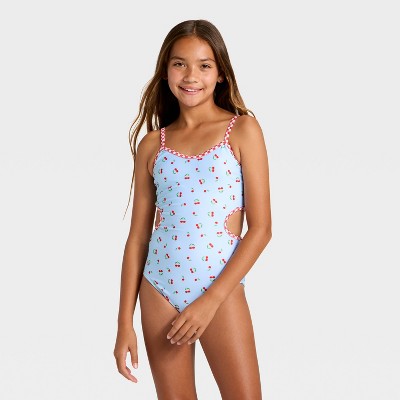 Girls' Cherry Pie One Piece Swimsuit - art class M Plus