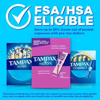 Tampax Pearl Ultra Absorbency with LeakGuard Braid Tampons - Unscented - 45ct