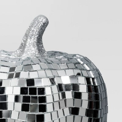Disco Glass Pumpkin Figurine - Hyde and EEK! Boutique Silver