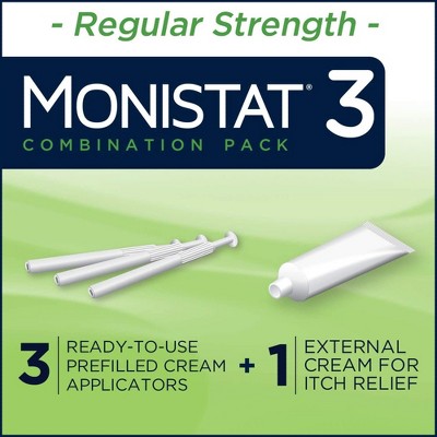 Monistat 3-Dose Yeast Infection Treatment 3 Prefilled Applicators & External Itch Cream