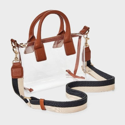 Foundational Mini Tote Handbag - Universal Thread Brown/Clear