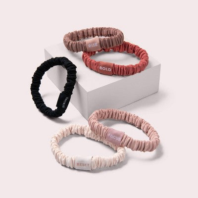 The Hair Edit Affirmation Ribbons Skinny Scrunchies - 5pk