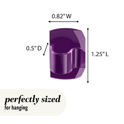 Command 5pk Damage-Free Transparent Cord Clips Candied Plum