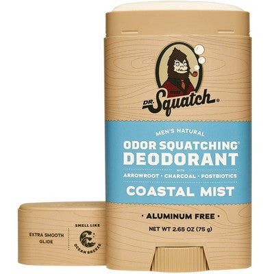 DR. SQUATCH Men's Natural Solid Deodorant Coastal Mist - 2.65oz