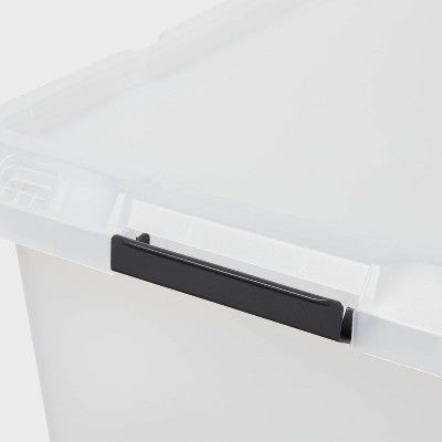Medium Frosted Latching Storage Box - Brightroom: Stackable Polypropylene Tote with Lid, 48L Capacity (LOCAL PICKUP ONLY)