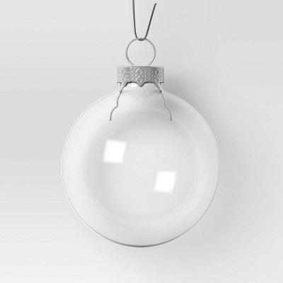 42pc Round Glass Christmas Tree Ornament Set Clear - Wondershop