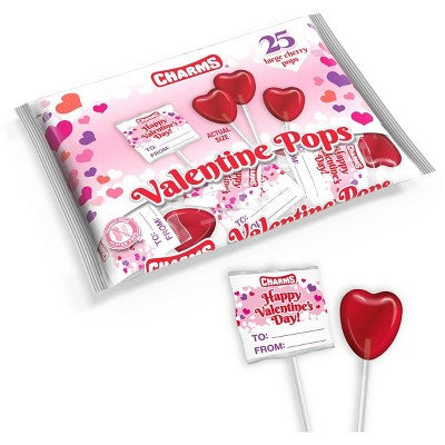 Charms Valentine's Classroom Exchange Pops - 13.75oz/25ct