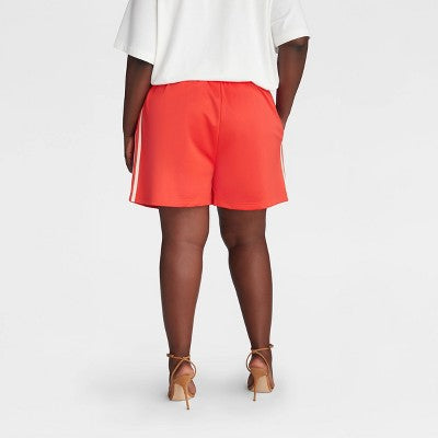 KBB by KAHLANA Women's Mid-Rise 'The Track Shorts' - Red XXL