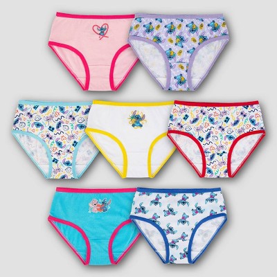 Girls' Lilo & Stitch 7pk 100% Cotton Underwear - 4: Fictitious Character Jersey Briefs
