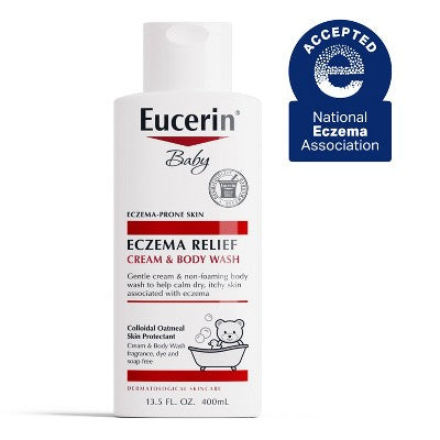 Eucerin Baby Eczema Relief Cream and Body Wash Gentle Cleanser - 13.5 fl oz