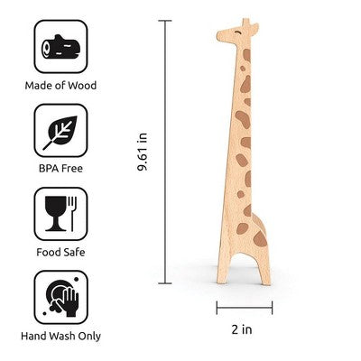 Ototo Holiday Gift Wood Jerry Giraffe Toaster Tongs