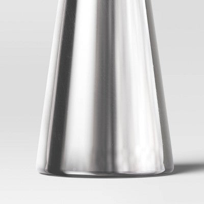14" Plated Ceramic Cone Christmas Tree Sculpture - Wondershop Silver