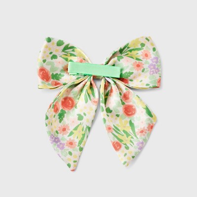 Girls' 3pk Pink and Floral Bow Hair Clips - Cat & Jack