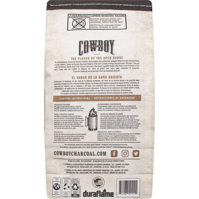 Cowboy 14lb Hardwood Briquets: Ideal for Charcoal Grills, Patio Solid Fuel, 14.65lb Product Weight