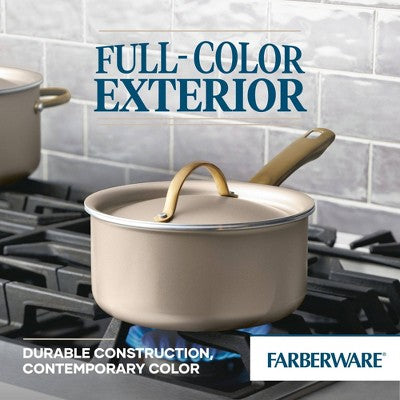 Farberware Radiant 3qt Nonstick Covered Sauce Pan: Dishwasher-Safe, Tempered Glass Lid, Electric & Gas Compatible
