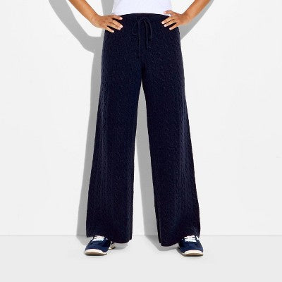 Women's Mid-Rise Cable Sweater Pants - Wild Fable XS