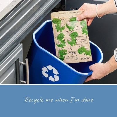 stasher Bees Recyclable Paper Sandwich Reusable Food Storage Bags Brown - 50ct