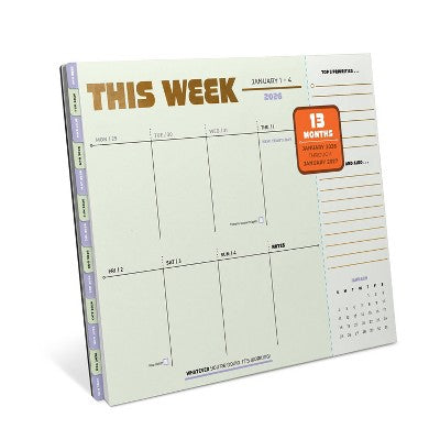 Knock Knock 11"x8.5" 2026-2027 Weekly Desktop Calendar This Week