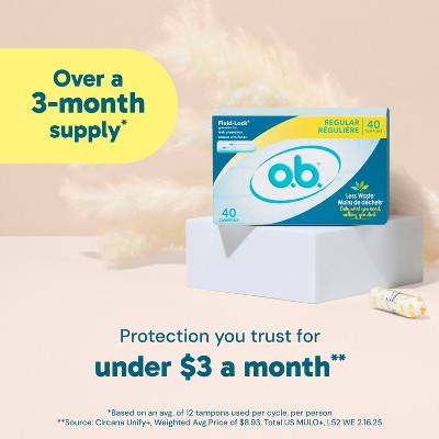 o.b. Original Tampons - Applicator-Free - Unscented - Super Plus - 40ct