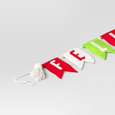 6' Fabric 'Feliz Navidad' Pennant Christmas Decorative Wall Garland Red/White/Green - Wondershop
