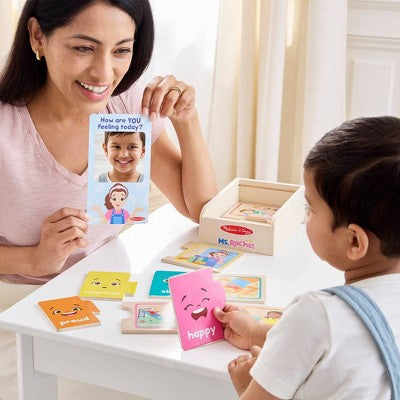 Melissa & Doug Ms. Rachel Big Feelings Wooden Matching Puzzles Emotions Regulation Preschool Learning Toy for Boys and Girls
